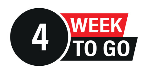 Bold 4 weeks to go graphic for event countdowns featuring number four and dynamic typography © Tanvir Khan