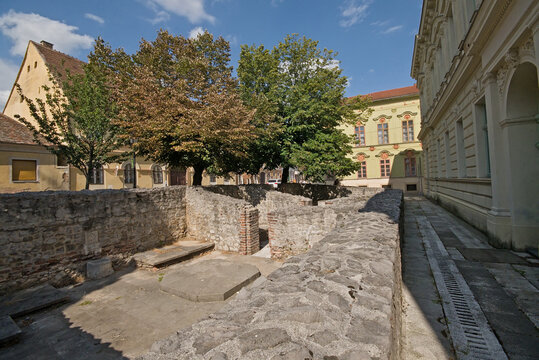  Ruinsof old turkish baths in the city of Pecs, Hungary 