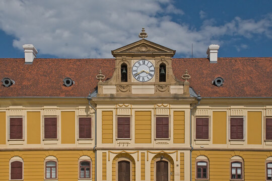  architecture detail of the Episcopal Archives building in Pecs, Hungary 