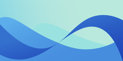 Blue abstract ocean seascape. Sea surface. Realistic landscape with waves. Nature background. Cover design template. 3d vector illustration for banner, flyer, poster or brochure. © mas