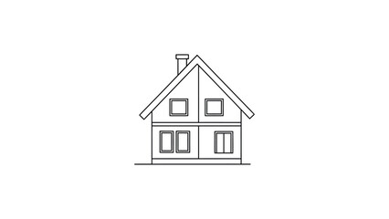 Fototapeta premium Simple line drawing of a house.