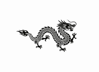 Fototapeta premium Majestic Dragon of Legends: A striking illustration of a detailed dragon, embodying the ancient symbolism of power, wisdom, and good fortune.