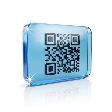 QR code on glass.