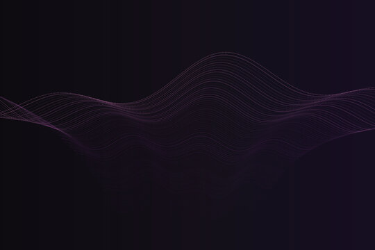 Abstract 3 d wave of pink dots on dark purple background