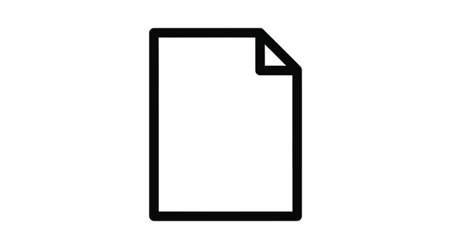 sheet of paper icon simple black line drawing on a white background high quality professional detailed modern elegant stylish clean crisp