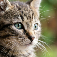 Obraz premium Eine Babykatze auf einer Wiese