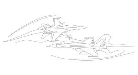 Fototapeta premium Military Jet Fighter in Flight.