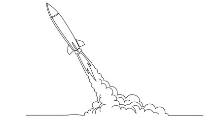 Rocket Ship Launching into Sky. © Zeyi