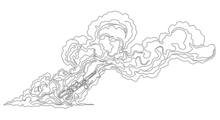 Smoke trail from racing motorcycle rider. © Zeyi