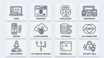 Naklejka premium Technology icons on white background.