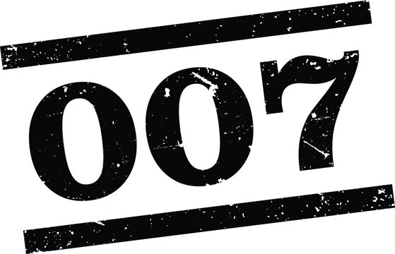 vintage agent zero zero seven black rubber stamp vector illustration