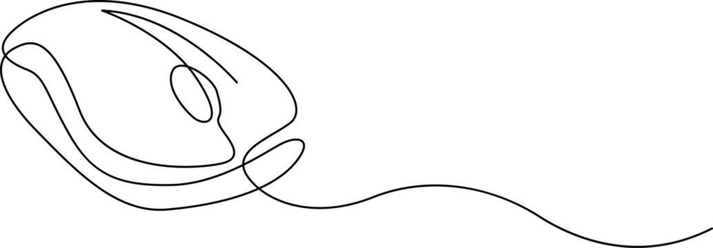 Minimalist wired computer mouse illustration Vector