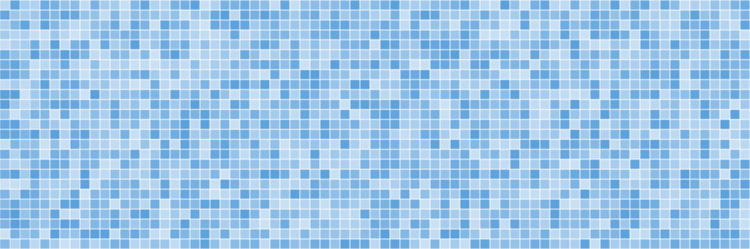 Seamless pattern with a light blue ceramic tile mosaic in swimming pool
