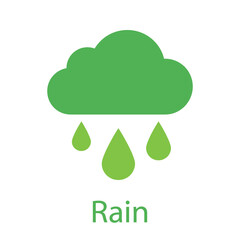 Fototapeta premium Green rain cloud with droplets Vector