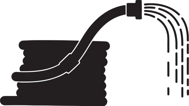 A silhouette of a human hand firmly gripping a thick electrical power cable with a standard plug connector end.