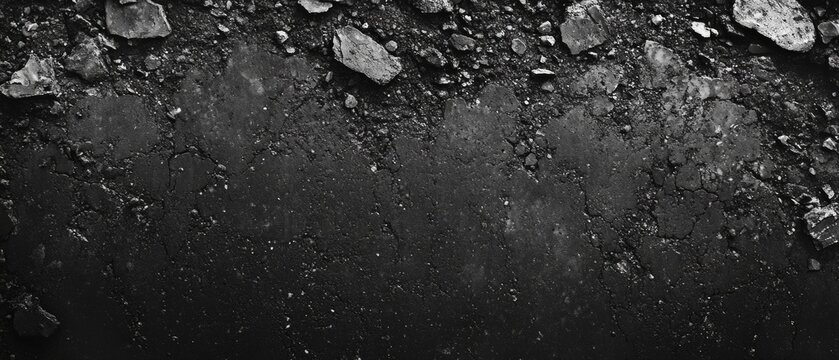 The black-and-white texture of cracks and debris provides a stark backdrop for themes of decay, resilience, or the visualisation of the effects of time, conflict and oblivion.
