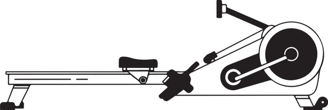 rowing machine exercise equipment illustration