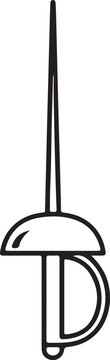 Fencing sword illustration, foil fencing weapon