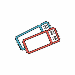 Fototapeta premium Pair of blank red and blue event tickets vector illustration