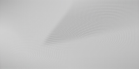 Abstract halftone wave dots background. Futuristic twisted grunge pattern dots circles. Vector modern optical pop art texture for poster business card cover simple art © barokah