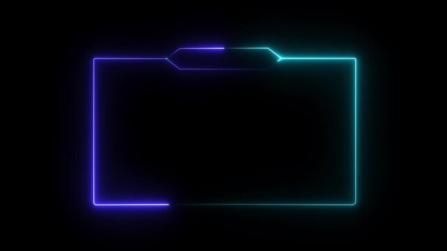 abstract glowing neon text frame animation box frame neon frame icon overlay animation video Sign Information Announcement Business Marketing Social Media