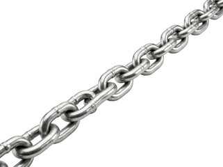Fototapeta premium A close-up view of a shiny metal chain on a white background