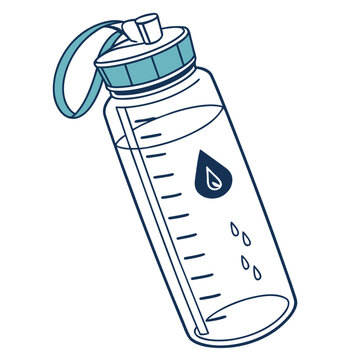 Water bottle with drop and measurement marks drop measurement marks hydration fitness