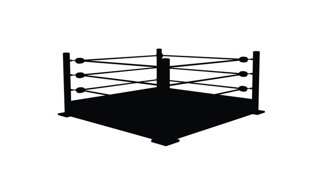 Boxing ring corner post silhouette on a white background isolated sports equipment illustration high quality professional detailed modern elegant stylish clean