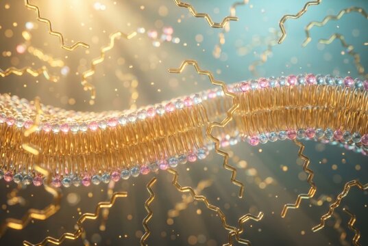 phospholipid bilayer golden softgel like beads double membrane