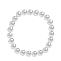 Fototapeta premium Illustration of bracelet accessories, luxurious white pearl necklace, elegant. Jewelry, fashion, beauty.