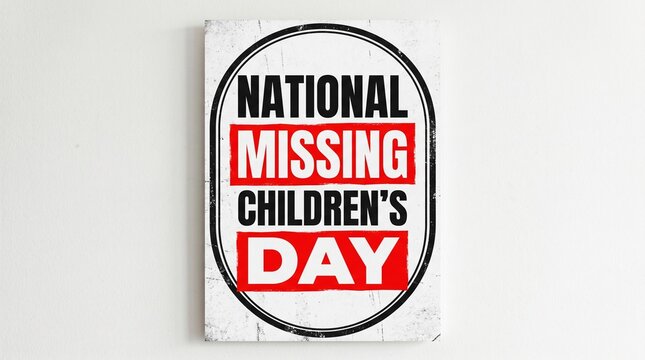 National Missing Children's Day awareness sign