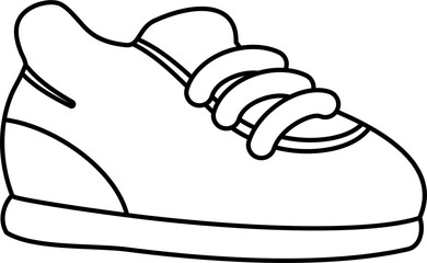 Obraz premium A detailed illustration of a single shoe with laces on a plain surface