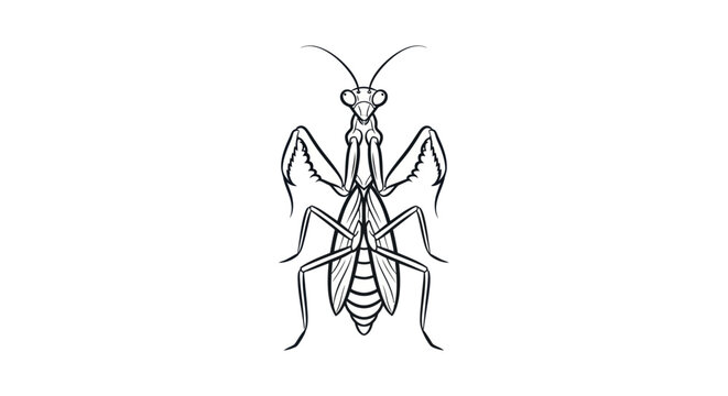 Detailed illustration of a praying mantis.
