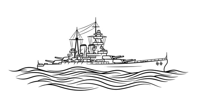 Battleship Warship Naval Vessel Ocean.