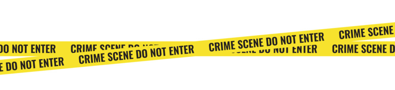 Yellow Crime Scene Do Not Enter Caution Tape for Forensic Investigation Concept Vector Set