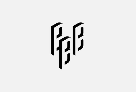 Triple B Letter Logo, minimalist Triple B design logo inspiration, vector illustration