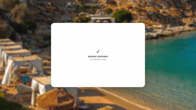 Fictional conceptual resort hotel booking interface.