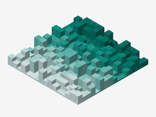 Fototapeta premium Isometric 3D Cube Grid Abstract Vector Background