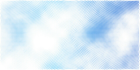Fototapeta premium Transparent vector gradient blue halftone background featuring modern staggered dotted pattern suitable for posters, banners, and digital designs.