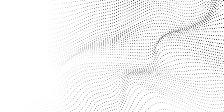 Wave 3d. Wave of particles. Futuristic point wave. Design for poster