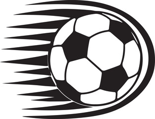 Fototapeta premium Expressive line art illustration depicting a powerful shot on goal, suitable for sports branding or logos