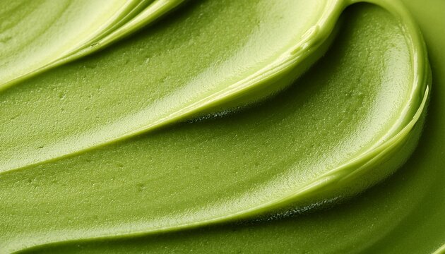 macro texture of swirled matcha green tea cream or cosmetic paste