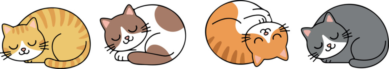 Cute cartoon cat smiling playful wild animal orange fur character wildlife vector illustration adorable baby cat design © RafatStock