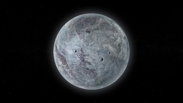 Realistic Rotating Eris Loop, Planet Animation in Space Full HD Background