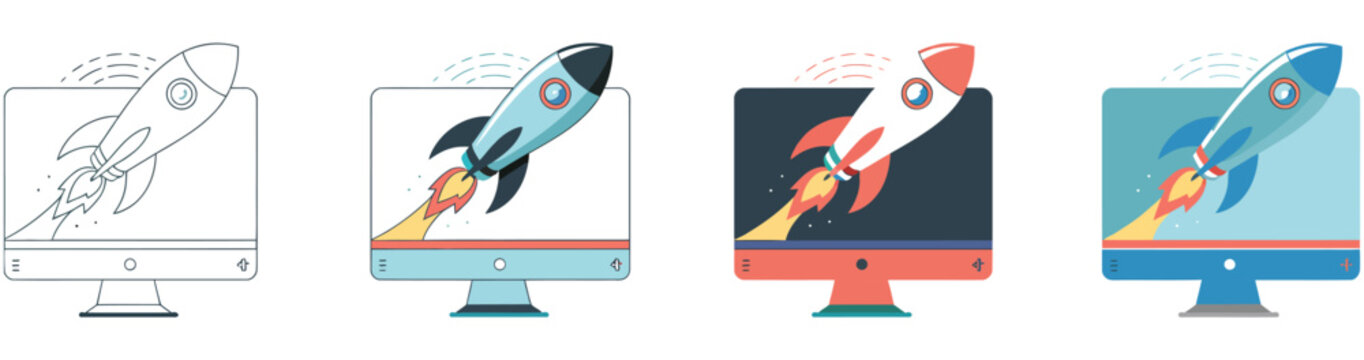 set multiple style collection, user acceptance testing and software validation symbols, QA workflow and testing process icons, modern flat, line, outline, and glyph vector illustration for software de