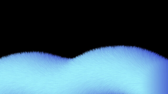 Blue fur fluffy hair wave surface imitation. Abstract colorful wallpaper background.