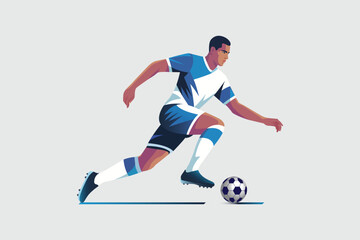 Fototapeta premium Professional football player dribbling ball