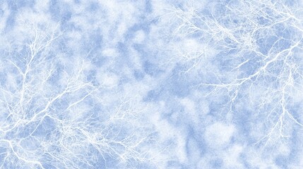 Fototapeta premium Icy blue branch pattern background with frosty marble texture for winter design