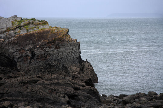 Hartland Point cliff face Devon