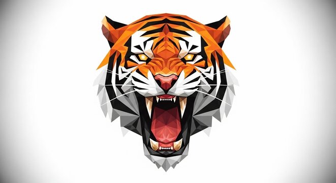 Geometric tiger head illustration